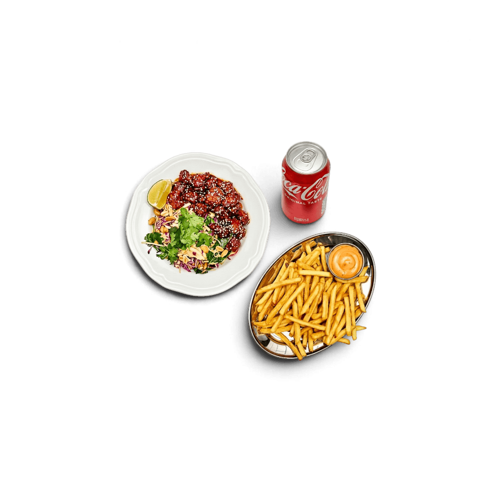 KOREAN SPICY GLAZED POPCORN CHICKEN COMBO